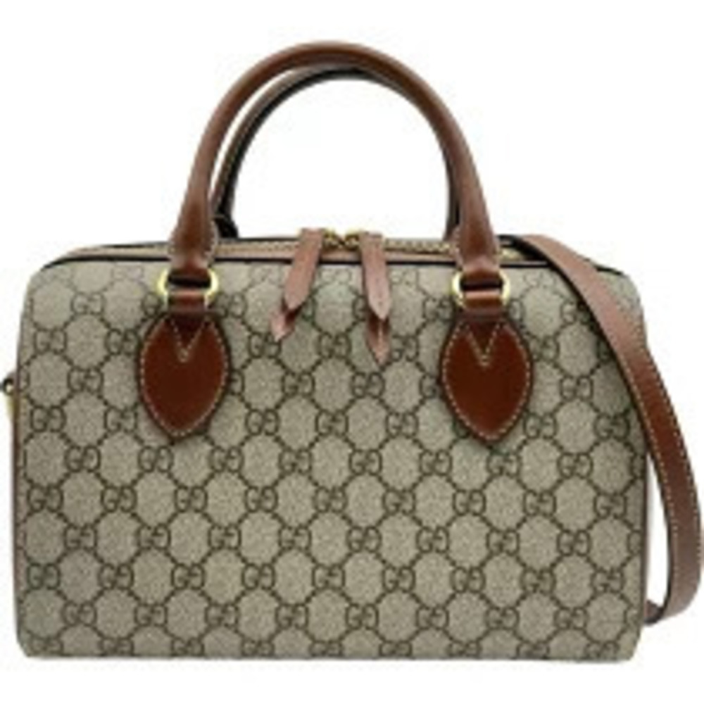 Gucci GG Supreme Boston Bag Brown Handbag Shoulder